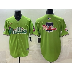 Men Philadelphia Phillies Team Big Logo Light Green Phanatic Limited Stitched Jersey