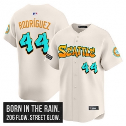 Men Seattle Mariners 44 Julio Rodr EDguez Cream 2025 Graffiti Emerald Drop Edition Vapor Premier Limited Stitched Jersey