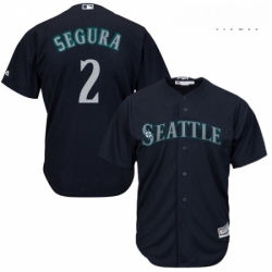Mens Majestic Seattle Mariners 2 Jean Segura Replica Navy Blue Alternate 2 Cool Base MLB Jersey