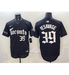 Men Toronto Blue Jays 39 Trey Yesavage Black Gothic North Edition Limited Stitched Baseball Jersey