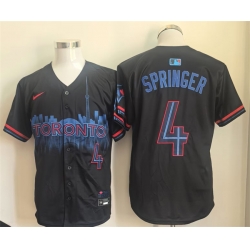 Men Toronto Blue Jays 4 George Springer Navy 2024 City Connect Limited Stitched Baseball Jersey