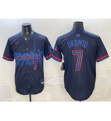 Men Toronto Blue Jays  7 Kazuma Okamoto Navy 2024 City Connect Limited Stitched Baseball Jersey