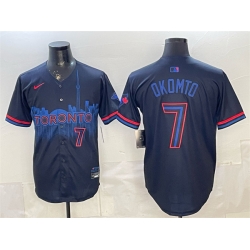 Men Toronto Blue Jays  7 Kazuma Okamoto Navy 2024 City Connect Limited Stitched Baseball Jersey