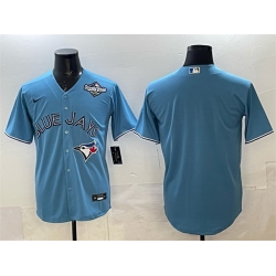 Men Toronto Blue Jays Blank Blue 2025 World Series Home Cool Base Stitched Baseball Jersey