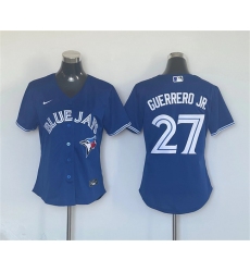 Women Toronto Blue Jays 27 Vladimir Guerrero Jr  Blue Cool Base Stitched Baseball Jersey 28Run Small 29