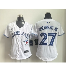 Women Toronto Blue Jays 27 Vladimir Guerrero Jr  White Limited Stitched Baseball Jersey 28Run Small 29