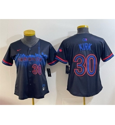 Women Toronto Blue Jays 30 Alejandro Kirk Navy 2024 City Connect Limited Stitched Baseball Jersey 28Run Small 29