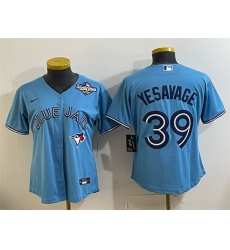 Women Toronto Blue Jays 39 Trey Yesavage Blue 2025 World Series Cool Base Stitched Baseball Jersey 