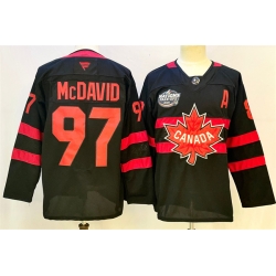 Men Canada 97 Connor McDavid Black 2025 4 Nations Face Off Premium With A Patch Stitched Jersey