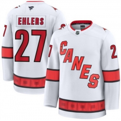 Men Carolina Hurricanes 27 Nikolaj Ehlers White 2024 25 Away Stitched Hockey Jersey