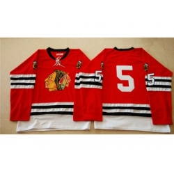 Chicago Blackhawks #5 David Rundblad Red Mitchell And Ness 1960-61 Stitched NHL Jersey
