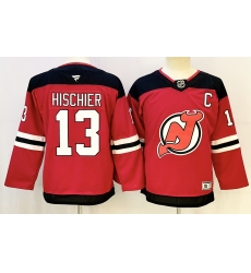 Youth New Jersey Devils 13 Nico Hischier Red 2024 25 Home With C Patch Stitched Hockey Jersey