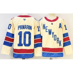 Men New York Rangers 10 Artemi Panarin Beige 2025 26 Winter Classic With A Patch Stitched Hockey