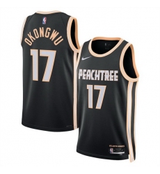 Men Atlanta Hawks 17 Onyeka Okongwu Black 2025 26 City Edition Stitched Jersey Men Atlanta Hawks 17 Onyeka Okongwu Black 2025 26 City Edition Stitched Jersey