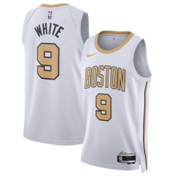Men Boston Celtics 9 Derrick White White 2025 26 City Edition Stitched Basketball Jersey