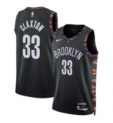 Men Brooklyn Nets 33 Nic Claxton Black 2025 26 City Edition Stitched Basketball Jersey