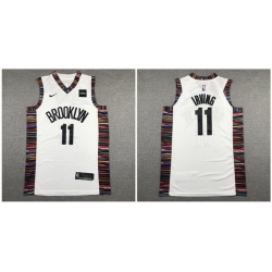 Nets 11 Kyrie Irving White City Edition Nike Authentic Jersey