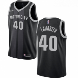Womens Nike Detroit Pistons 40 Bill Laimbeer Swingman Black NBA Jersey City Edition