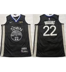 Men Golden State Warriors 22 Andrew Wiggins Black Stitched Basketball Jersey