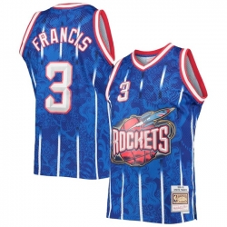 Men Houston Rockets 3 Steve Francis Blue 1999 2000 Mitchell  26 Ness Hardwood Classics Swingman Stitched Basketball Jersey