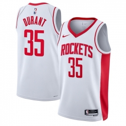 Men Houston Rockets 35 Kevin Durant White Association Edition Stitched Jersey