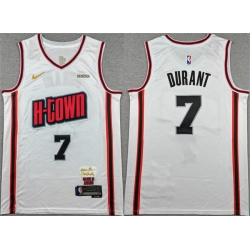 Men Houston Rockets 7 Kevin Durant White 2024 25 City Edition Stitched Jersey