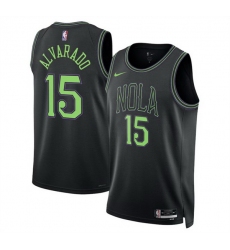 Men New Orleans Pelicans 15 Jose Alvarado Black 2025 26 City Ediiton Stitched Basketball Jersey