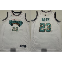 Men Memphis Grizzlies 23 Derrick Rose White Stitched Basketball Jersey