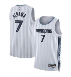 Men Memphis Grizzlies 7 Santi Aldama White 2025 26 City Edition Stitched Basketball Jersey