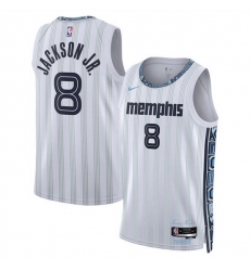 Men Memphis Grizzlies 8 Jaren Jackson Jr White 2025 26 City Edition Stitched Basketball Jersey Men Memphis Grizzlies 8 Jaren Jackson Jr White 2025 26 City Edition Stitched Basketball Jersey