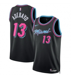 Men Miami Heat 13 Bam Adebayo Black 2025 26 City Edition Stitched Basketball Jersey