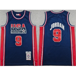 Men USA Basketball 9 Michael Jordan Navy Stitched Jersey