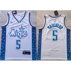 Men Orlando Magic 5 Paolo Banchero Silver 2025 26 City Edition Stitched Basketball Jersey