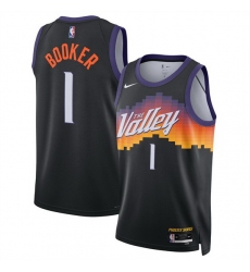 Men Phoenix Suns 1 Devin Booker Black 2025 26 City Edition Stitched Basketball Jersey