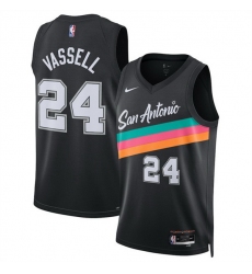 Men San Antonio Spurs 24 Devin Vassell Black 2025 26 City Edition Stitched Basketball Jersey Men San Antonio Spurs 24 Devin Vassell Black 2025 26 City Edition Stitched Basketball Jersey