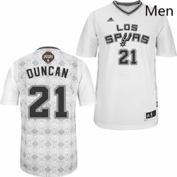 Mens Adidas San Antonio Spurs 21 Tim Duncan Authentic White New Latin Nights NBA Jersey