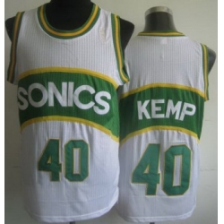 Seattle SuperSonics 40 Shawn Kemp White Hardwood Classics Revolution 30 NBA Jerseys