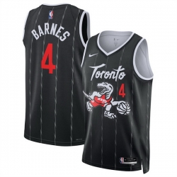 Men Toronto Raptors 4 Scottie Barnes Black 2025 26 City Edition Stitched Basketball Jersey
