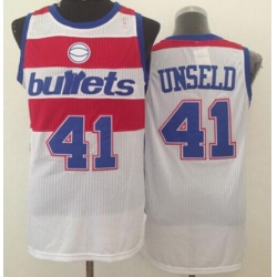 Men Adidas Washington Wizards 41 Wes Unseld Swingman Bullets Throwback White NBA Jersey
