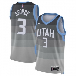 Men Utah Jazz 3 Keyonte George Grey 2025 26 City Edition Stitched Basketball Jersey