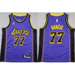 Youth Los Angeles Lakers 77 Luka Doncic Purple 2025 City Edition Stitched Basketball Jersey