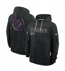 Men Pittsburgh Steelers Black 2025 Crucial Catch Club Pullover Hoodie