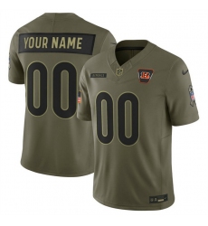 Men Cincinnati Bengals Active Player Custom Olive 2025 F U S E  Salute to Service Limited Stitched Football Jersey