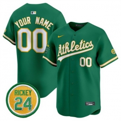 Men Women Youth Oakland Athletics Active Player Custom Green 2024 Limited With Rickey Henderson Patch Stitched Jersey