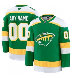 Men Women Youth Minnesota Wild Fanatics Green Alternate Premium Custom Jersey