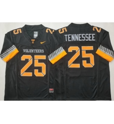 Men Tennessee Volunteers Black #25 Anthracite Tennessee White F U S E Stitched NCAA Jersey