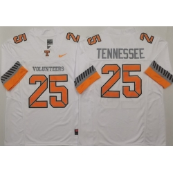 Men Tennessee Volunteers White #25 Anthracite Tennessee White F U S E Stitched NCAA Jersey