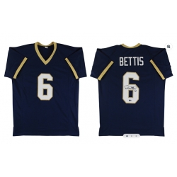 Men Notre Dame Jerome Bettis Navy Blue Jersey