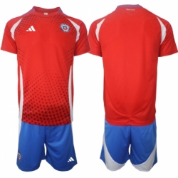 Men Chile Custom 2024 25 Red Home Soccer Jersey Suit