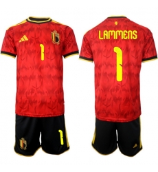 Belgium 2026 FIFA World Cup Soccer Jersey Red #1 LAMMENS Belgium 2026 FIFA World Cup Soccer Jersey Red #1 LAMMENS